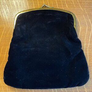 Black velvet vintage clutch